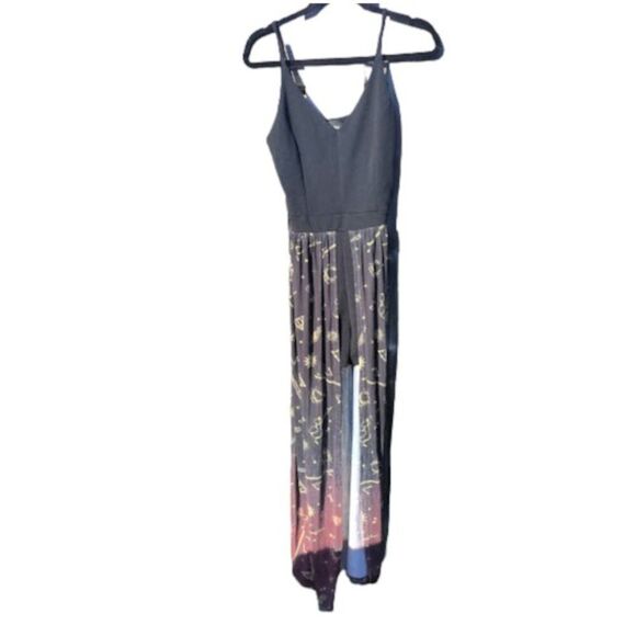 Harry Potter Symbols Chiffon Witchy Alchemy Stars Wands Ombré Duster Romper Jr L - Picture 5 of 8
